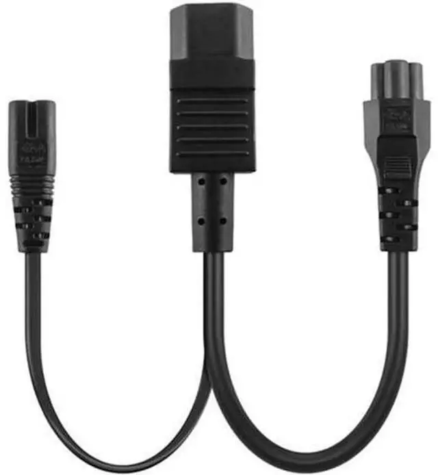 Alt view image 4 of 5 - 1FT C14 Male PDUStyle YSplitter Power Extension Cord, C14 Input Male to C5+C7 Dual Output Power Plug Cable for Computer Server PDU Power Distribution Connection