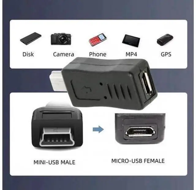 Alt view image 7 of 7 - 2Pcs/Lot Mini USB2.0 Male to MicroUSB Female & MicroUSB Male to MiniUSB Female Adapter, Bidirectional USB 2.0 Converter Connectors for Legacy Device Cable Compatibility