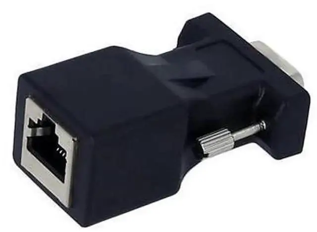 Alt view image 3 of 7 - 2PCS VGA Male to RJ45 Adapter, VGA Over CAT5e CAT6 Ethernet Port Converter, Video Signal Transmitter Adapter for Extending VGA Signal via Network Cable