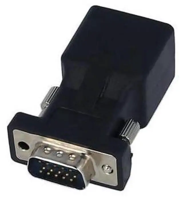 Alt view image 6 of 7 - 2PCS VGA Male to RJ45 Adapter, VGA Over CAT5e CAT6 Ethernet Port Converter, Video Signal Transmitter Adapter for Extending VGA Signal via Network Cable
