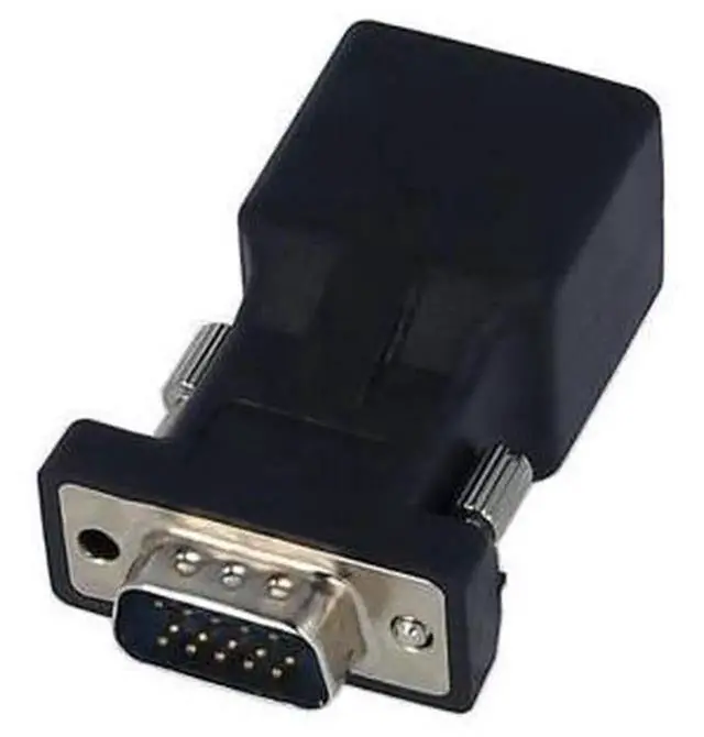 Alt view image 6 of 7 - 2PCS VGA Male to RJ45 Adapter, Analog VGA Video Over CAT5e CAT6 Ethernet Converter, Use Network Cable to Extend VGA Signal for Monitor Projector Display Transmission