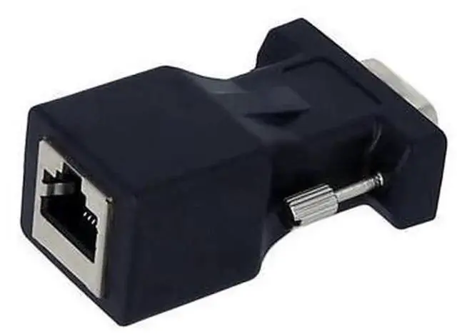Alt view image 3 of 7 - 2PCS VGA Male to RJ45 Adapter, Analog VGA Video Over CAT5e CAT6 Ethernet Converter, Use Network Cable to Extend VGA Signal for Monitor Projector Display Transmission
