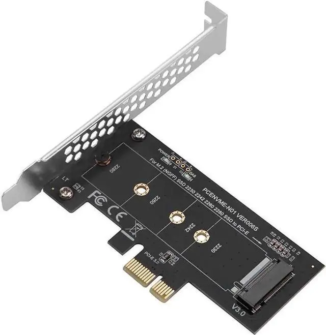 Alt view image 4 of 7 - NVMe M.2 MKey to PCIE 3.0 X1 Host Controller Expansion Card, M2 NGFF PCIe Adapter Supports NVMe/AHCI SSD 2230/2242/2260/2280 with LowProfile Chassis Bracket