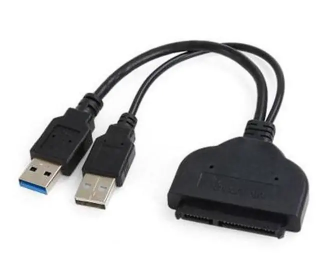 Alt view image 2 of 3 - USB 3.0 to SATA 22Pin 2.5Inch HDD SSD Adapter Cable, USB3.0 to SATA 22P Hard Drive Converter with Auxiliary USB Power Cord for 2.5 Inch SATA Hard Disk Drives