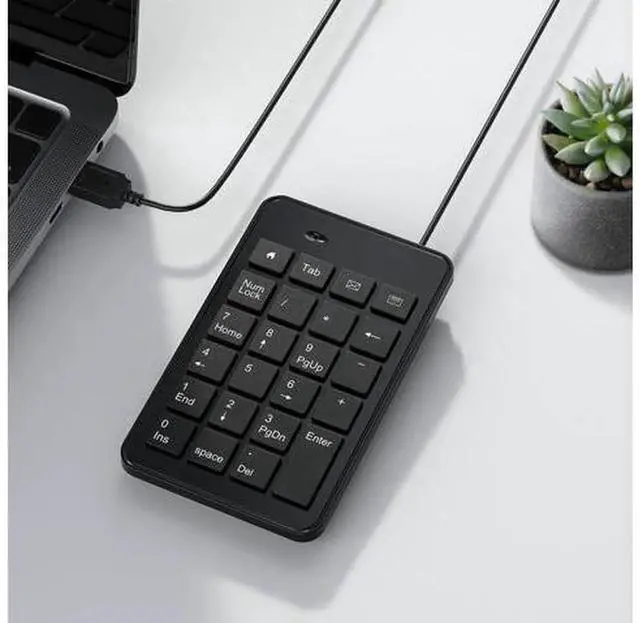 Alt view image 2 of 7 - Wired USBA 23Key Numeric Keypad for Laptops, Portable External Numpad Keyboard with Tab, Home, Email & Calculator Hotkeys, 5ft Long Cable, Compact Lightweight Number Pad