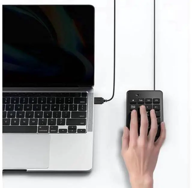 Alt view image 5 of 7 - Wired USBA 23Key Numeric Keypad for Laptops, Portable External Numpad Keyboard with Tab, Home, Email & Calculator Hotkeys, 5ft Long Cable, Compact Lightweight Number Pad