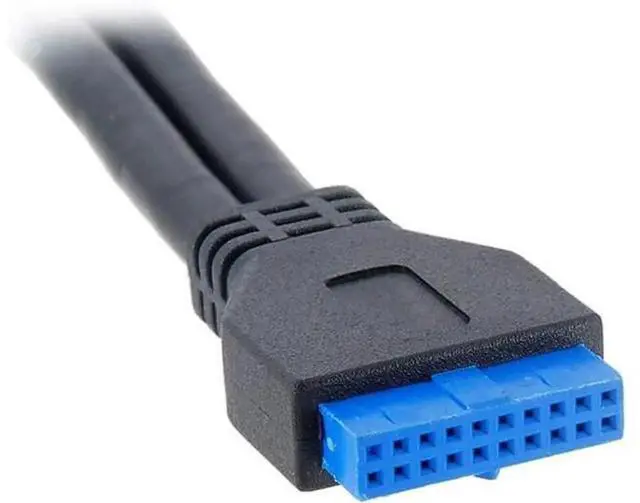 Alt view image 4 of 6 - 0.5M 1.64ft ScrewMount 2Ports USB3.0 FrontPanel Cable, Dual USB 3.0 Female to Motherboard 20Pin Male Internal Extension Cord for PC Chassis FrontI/O Panel Installation