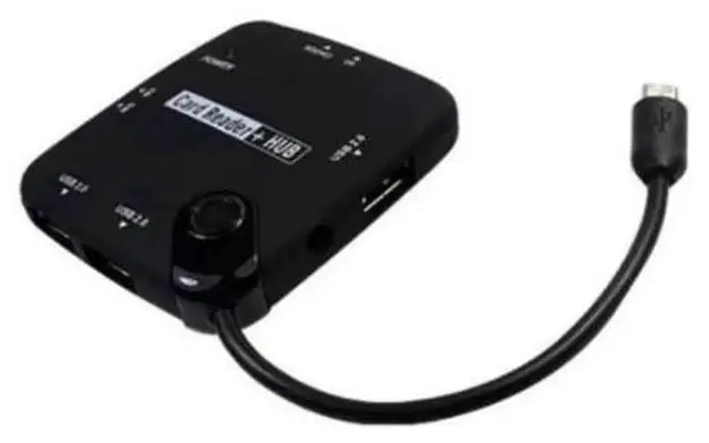 Alt view image 2 of 5 - 3Port OTG USB 2.0 MultiFunction Hub Adapter, Portable Powered USB Hub with Memory Card Reader for Memory Sticks, Micro Cards, Top Quality, USB Connection Cable Not Included