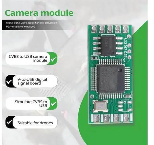 Alt view image 4 of 4 - 2Pcs Analog CVBS to USB Camera Module, AVToUSB Digital Signal Video Capture Conversion Board, Supports YUY2 / MJPG, Analog AV Signal to USB 2.0 Video Adapter for Security CCTV Camera