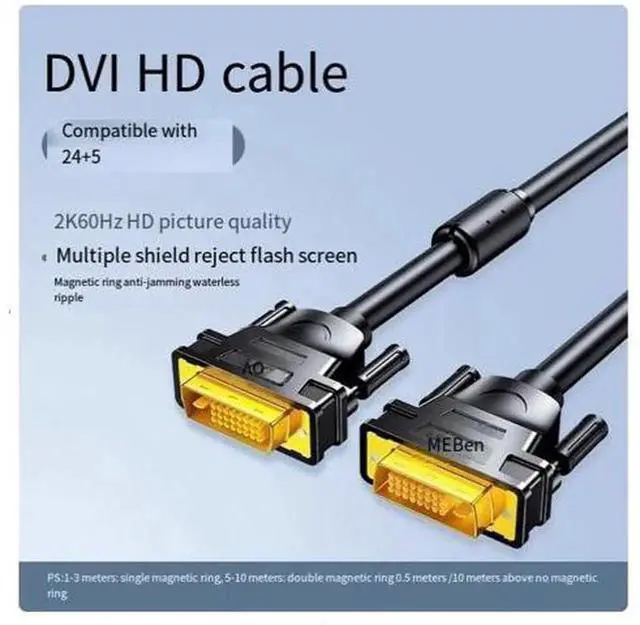 Alt view image 7 of 7 - UGREEN DVID 24+1 DualLink Cable 1M (3.28ft), Supports 2K 60Hz Digital Video, MaletoMale Cord for Desktop GPU, PC Host to Monitor Display Connection