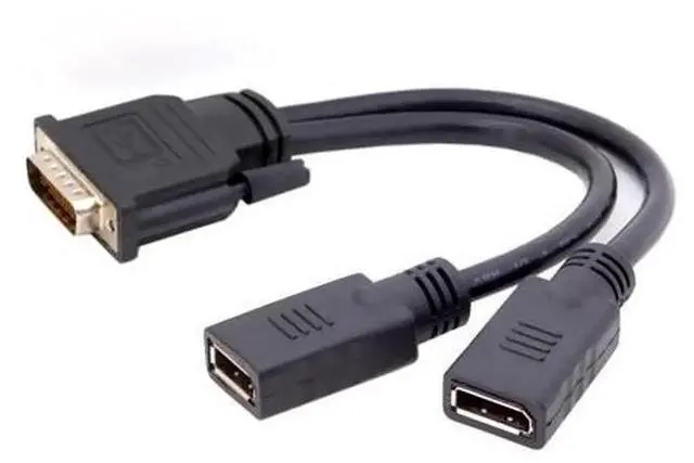 Alt view image 2 of 3 - DMS59Pin Male to Dual DisplayPort DP Female Splitter Cable, DMS59 to Dual DP Output Adapter Cord for PC Graphics Card MultiMonitor Video Expansion
