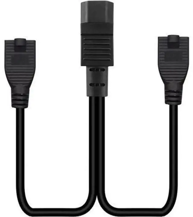 Alt view image 3 of 5 - 1FT IEC C14 Male to Dual NEMA 515R Female YSplitter Power Cable, PDUStyle Rack Power Cord, C14 to 2×515R Converter for Server PDU, IT Cabinet to Standard US Outlet Power Distribution