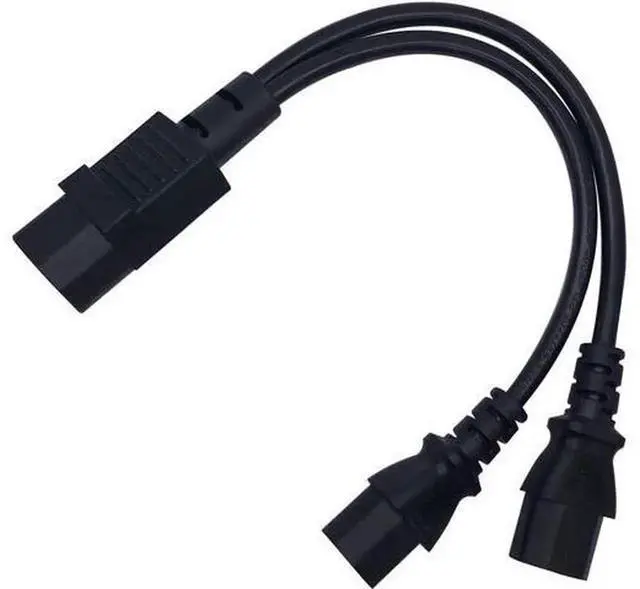 Alt view image 2 of 5 - 1FT IEC C14 Male to Dual C13 Female YSplitter Power Cable, PDUStyle Rack Power Extension Cord, C14 to 2×C13 Converter for Server, Network Switch, RackMount IT Equipment Power Distribution