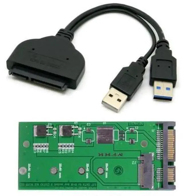 Alt view image 4 of 7 - Chenyang M.2 NGFF B/MKey SATA SSD to 2.5" SATA PCB Converter Adapter, Not Support NVMe SSD, M2 SATA to 2.5inch SATA Board with SATA to USB 3.0 Data Cable for External Storage Upgrade