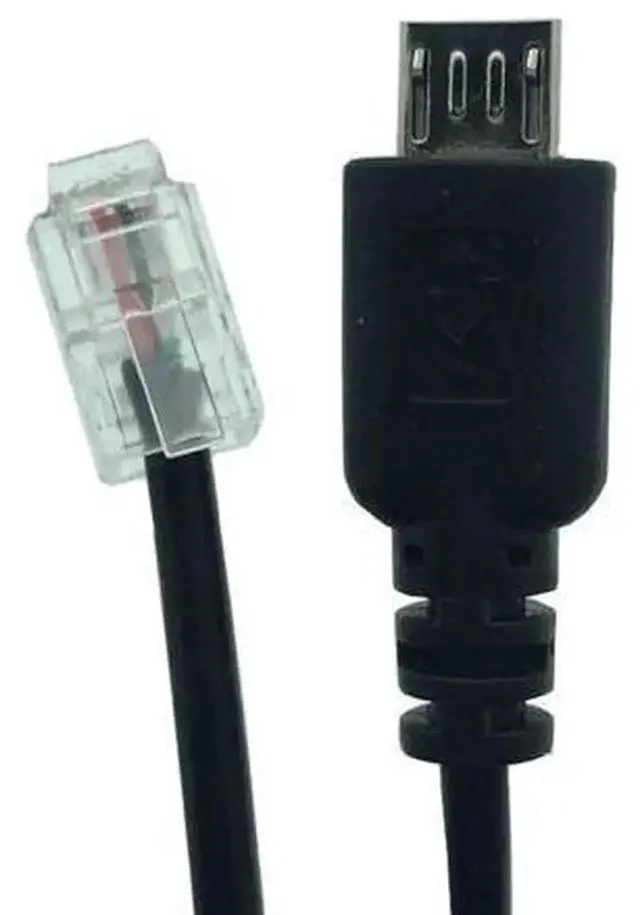 Alt view image 2 of 5 - 0.25M USB MicroB Male to RJ9 4P4C Male Converter Extension Cable,Custom Signal Transfer Adapter Wire,Short Cord for Compatible Telephone Handset and Matching Hardware Connection