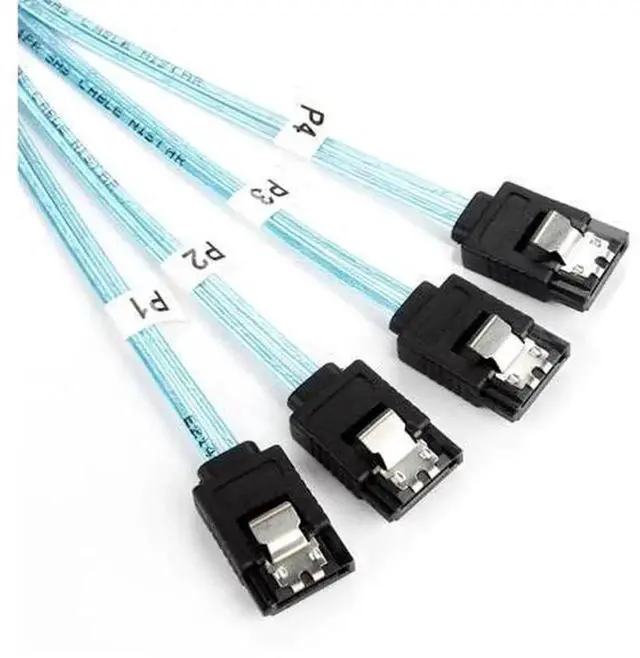 Alt view image 5 of 6 - Internal Mini SAS to SATA Breakout Cable,SFF8643 to SATA Forward Breakout Wire,Server Storage Cable Compatible with Raid Controller SATA Hard Drives for Internal Server Chassis Connection