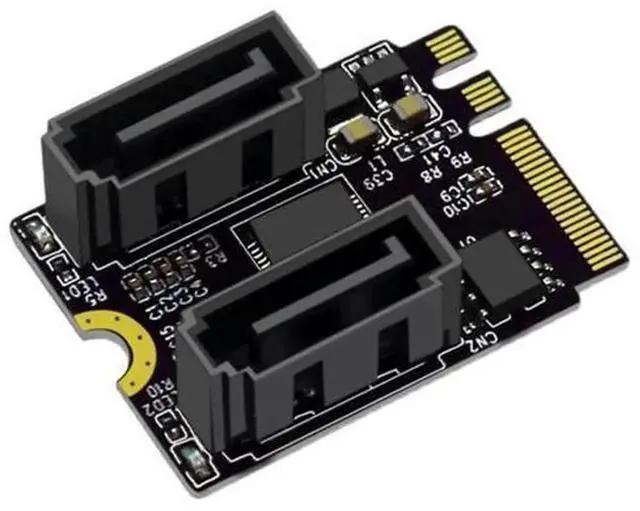Main image of M.2 A+E Key to DualPort SATA 6G Expansion Card,M.2 Key A+E to SATA 3.0 Adapter Converter Card,DriverFree M.2 to Dual SATA Interface for Adding SATA HDD SSD to Desktop Motherboard