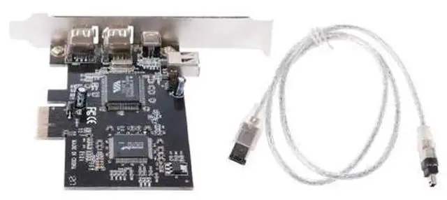 Alt view image 4 of 4 - PCIE 1X IEEE 1394A Firewire Adapter Card,4Port (3+1) 1394A Controller Card with 6Pin to 4Pin Firewire Cable,HighQuality FireWire Expansion Card for Desktop PC Device Connection