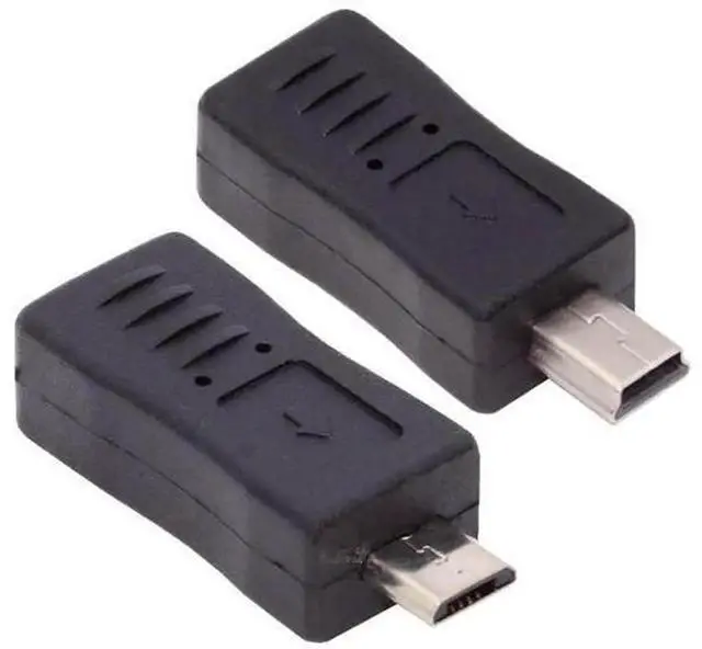 Main image of 2Pcs/Lot Mini USB 2.0 Male to Micro Female & Micro USB Male to MiniUSB Female Adapters, Bidirectional USB Converter Connectors for Mobile Phone Camera Storage Devices