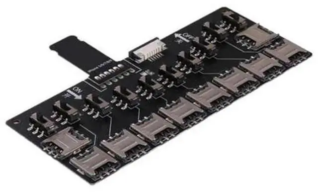 Main image of 10Slot SIM Card Adapter MultiSIM Card Reader, Mini Nano SIM Card Holder with Independent Control Switch, MultiCard Management Tool Compatible for iPhone 5 6 7 8 X Smartphones