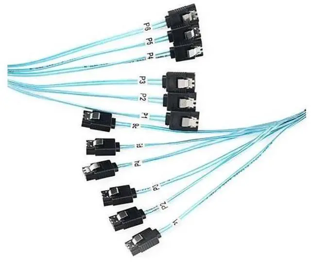 Alt view image 3 of 7 - CableDeconn High Speed 6Gbps SATA 6 SAS Cable 6Pack Set, 1M SATA Data Cord, SATA III Server Hard Drive Cable for HDD SSD RAID Controller Mainboard Server Storage Devices