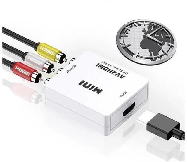 Alt view image 2 of 5 - RCA AV to HDMI HD Converter Box, Composite CVBS AV2HDMI Audio Video Adapter with Mini USB Charging Cable, AnalogtoDigital Signal Converter for Wii NES SNES Retro Game Consoles
