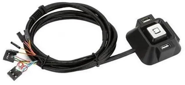 Main image of PC Case Power Supply On/Off Reset Button Switch, Front Panel Double USB & Dual Audio Port Extension Cable, 1.2M Length Desktop Computer External Start Reset Switch for DIY Chassis Modification