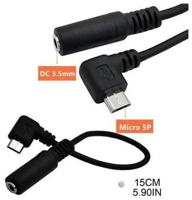 Main image of 1Piece 90 Degree RightAngle Micro USB 5Pin Male to 3.5mm Female AUX Jack Adapter Cord, Micro USB to 3.5mm Audio Sync Headphone Converter Cable for Portable Devices