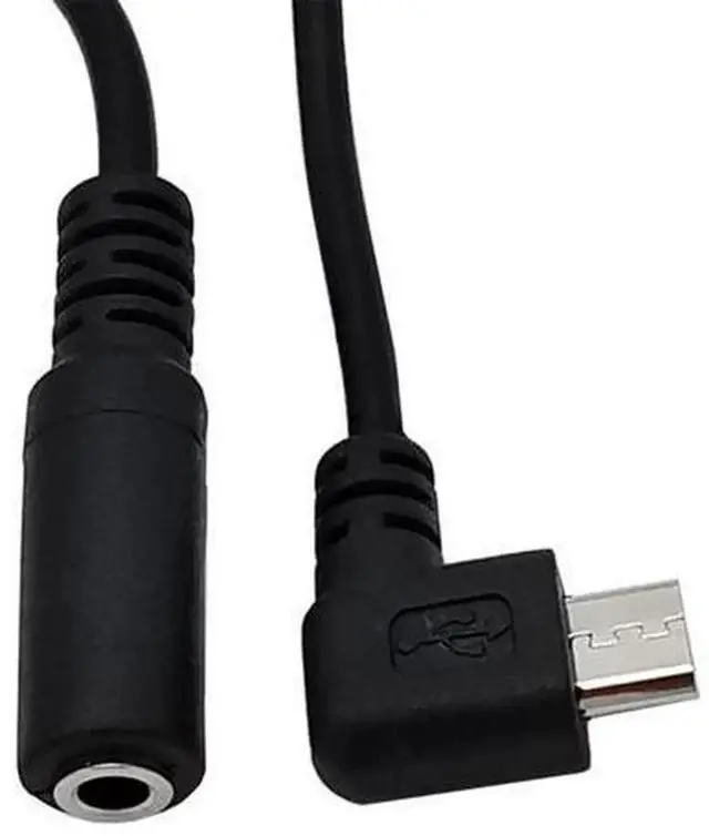 Alt view image 2 of 4 - 1Piece 90 Degree RightAngle Micro USB 5Pin Male to 3.5mm Female AUX Jack Adapter Cord, Micro USB to 3.5mm Audio Sync Headphone Converter Cable for Portable Devices