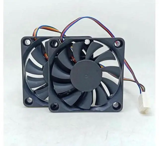 Alt view image 3 of 3 - Set of 2 Slim 60mm 60x60x10mm 4Pin PWM Cooling Fans, Replacement for Shuttle XH170V Slim PC APISTEK SA6102U PFGA 6010 6CM Chassis Cooling Fan