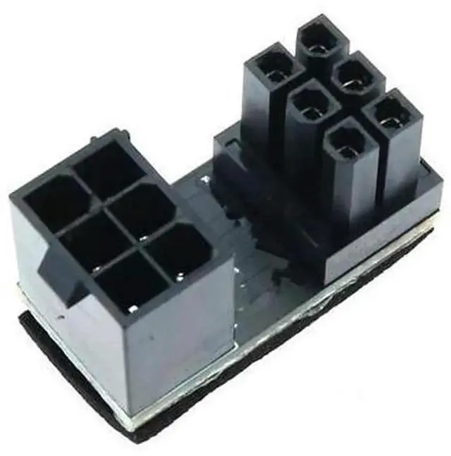 Main image of 2Pcs 180Degree Angled 6Pin 8Pin Male to Female Power Adapter Connector, RightAngle Port Plug Socket for Desktop PC Graphics Card Power Cable Wiring