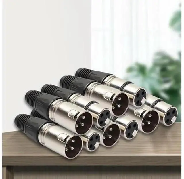 Alt view image 3 of 4 - 3Pin XLR Male Female Audio Connector Set, XLR Microphone Cable Plug Socket Terminal, SolderType XLR Connector Accessories for Mic Audio Cable Assembly Repair
