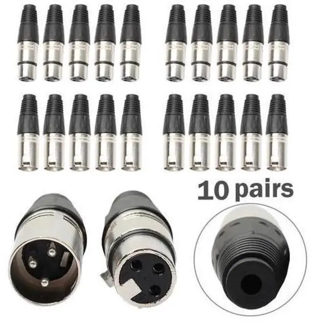Alt view image 4 of 4 - 3Pin XLR Male Female Audio Connector Set, XLR Microphone Cable Plug Socket Terminal, SolderType XLR Connector Accessories for Mic Audio Cable Assembly Repair