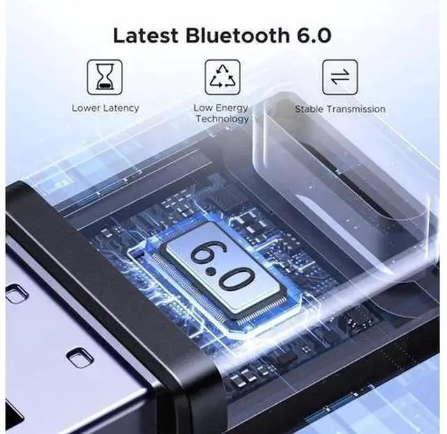Alt view image 4 of 7 - UGREEN USB Bluetooth 6.0 Adapter for PC, EDR & BLE Bluetooth Dongle Receiver, Plug & Play for Windows 11 10 8.1, for Bluetooth Headphones, Keyboard, Mouse, Speakers and Wireless Printer