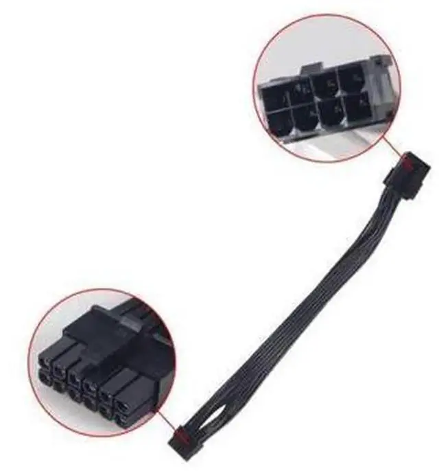 Alt view image 6 of 7 - Dual PCIE 6/8Pin Female to Mini 12Pin Male GPU Power Adapter Cable, Double 8Pin Converter Cord for NVIDIA GeForce RTX 30 Series RTX 3080 RTX 3090 Graphics Card PSU Conversion