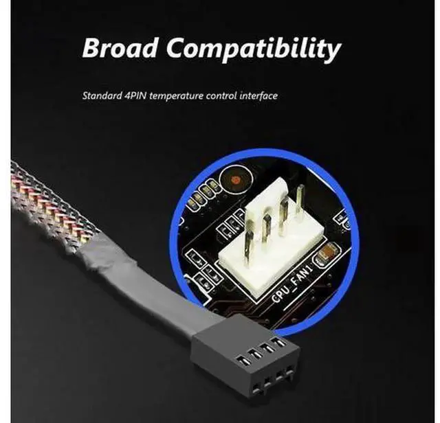 Alt view image 6 of 7 - 1 to 5 4Pin PWM Fan Hub Extension Cable, 4Pin PWM CPU Case Cooling Fan Power Splitter Adapter Cable for PC Chassis, Motherboard PWM Port MultiFan Synchronous Speed Control