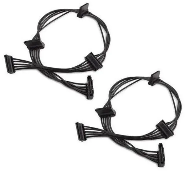 Main image of Cable Matters 2Pack 15Pin SATA to 4 SATA Power Splitter Cable, 18Inch SATA 1to4 Power Extension Cord for 2.5/3.5 HDD, SSD, Optical Drives for Desktop PC Storage Expansion Upgrade
