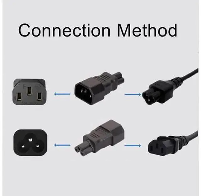 Alt view image 4 of 4 - IEC320 C14 to C5 Power Converter Adapter, Universal IEC Socket Power Adaptor for Computer, TV, PDU, UPS, AC Power Cord Gender Changer Connector