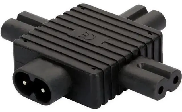 Main image of IEC320 C8 to 3×C7 Power Converter Adapter, Universal IEC Socket Power Adaptor for Computer, TV, PDU, UPS, OnetoThree AC Power Splitter Connector