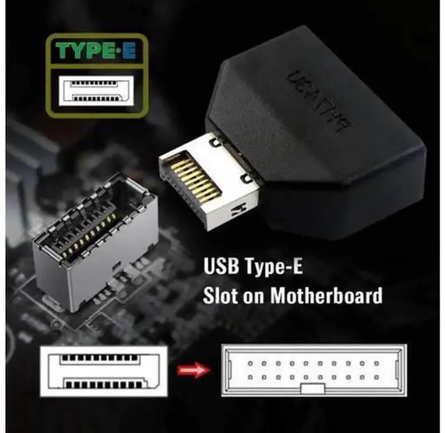 Alt view image 3 of 7 - Overmolded TypeE IDC Socket USB3.1 FrontPanel Header to USB3.0 20Pin Extension Adapter with CH334P Chip, Internal PC Chassis Converter for Motherboard USB Port Expansion