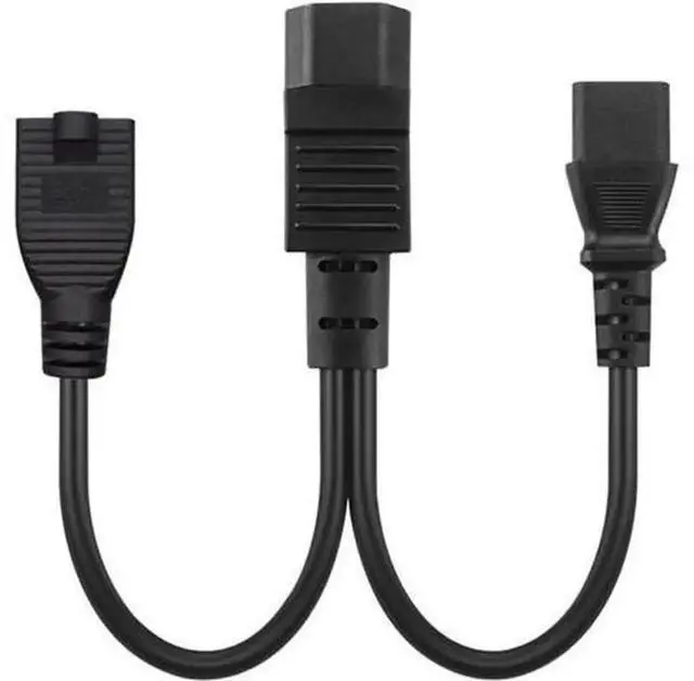 Alt view image 4 of 6 - 1FT C14 Male to C13 + 515R YSplitter Power Extension Cable, PDUStyle Computer Server Chassis Power Plug Cord for UPS, Server Power Supply and Industrial Equipment