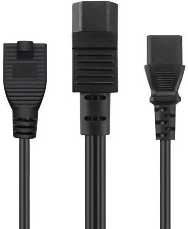 Alt view image 3 of 6 - 1FT C14 Male to C13 + 515R YSplitter Power Extension Cable, PDUStyle Computer Server Chassis Power Plug Cord for UPS, Server Power Supply and Industrial Equipment