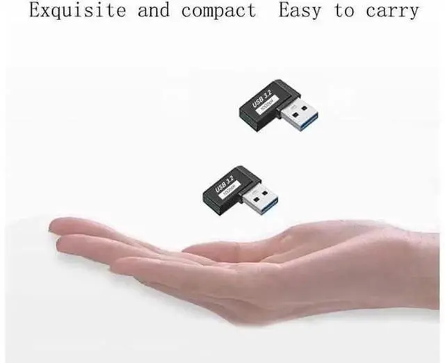 Alt view image 5 of 5 - 90 Degree Left & Right Angle USB 3.0 Male to Female Extension Adapter 2Pack Black, 5Gbps USB Extender Connector for Laptop PC Game Console Flash Drive Hard Drive Printer Camera USBA Devices