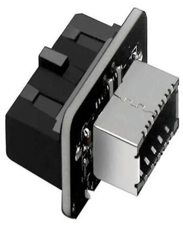 Main image of USB3.0 19PIN/20PIN to TypeE 90 Degree Adapter Cable, Internal Motherboard Front Panel Connector Cord, 90° Angled Conversion Cable for PC Case Internal USBC Front Panel Header