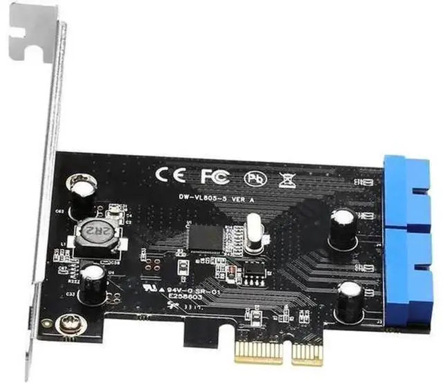 Alt view image 5 of 6 - Super Speed PCI Express to Dual 20Pin USB 3.0 Controller Card, PCIE X1 to 2 Ports USB 3.0 Internal Header Expansion Card with LowProfile Bracket for Desktop PC