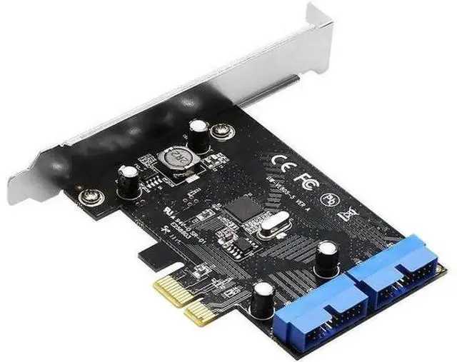 Alt view image 4 of 6 - Super Speed PCI Express to Dual 20Pin USB 3.0 Controller Card, PCIE X1 to 2 Ports USB 3.0 Internal Header Expansion Card with LowProfile Bracket for Desktop PC