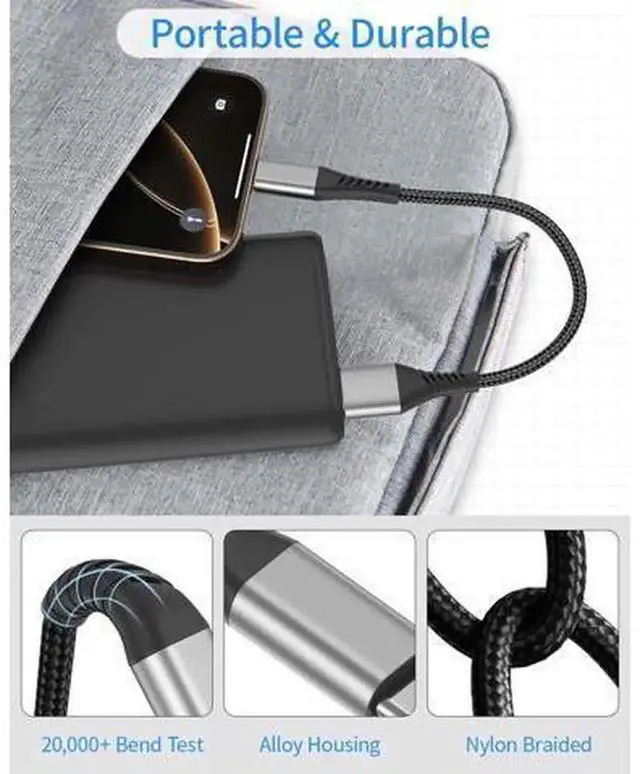 Alt view image 2 of 7 - 6Inch Short iPhone Charger Cord 2 Pack, 0.5ft USBA to Lightning Fast Charging Cable for Charging Stations, Compatible with iPhone 14 13 12 11 Pro Max and LightningEnabled Apple Devices