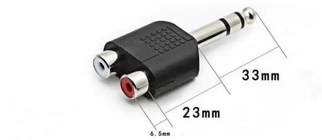 Alt view image 2 of 4 - 3Pack 1/4 Inch 6.35mm Stereo Male to Dual RCA Female Audio Adapter, 6.356.5mm TRS Male to 2RCA Female DoubleChannel Converter for Amplifiers Mixers Sound Equipment