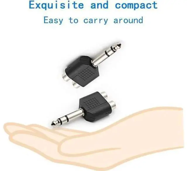 Alt view image 3 of 4 - 3Pack 1/4 Inch 6.35mm Stereo Male to Dual RCA Female Audio Adapter, 6.356.5mm TRS Male to 2RCA Female DoubleChannel Converter for Amplifiers Mixers Sound Equipment