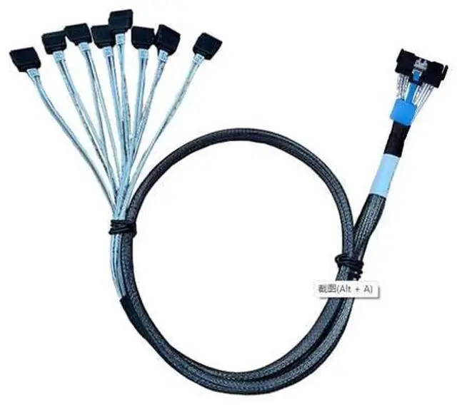 Main image of MCIO x8 to 8×SATA Storage Cable 75CM, SFFTA1016 74Pin MCIO Host to 8Port SATA 7Pin Hard Drive Cable, MCIO RAID Controller to MultiSATA HDD SSD Internal ServerGrade Cord